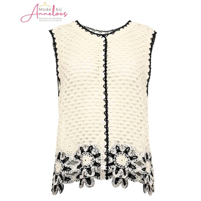 Maicazz Gilet Talon Cardigan  65.206 ecru zwart 